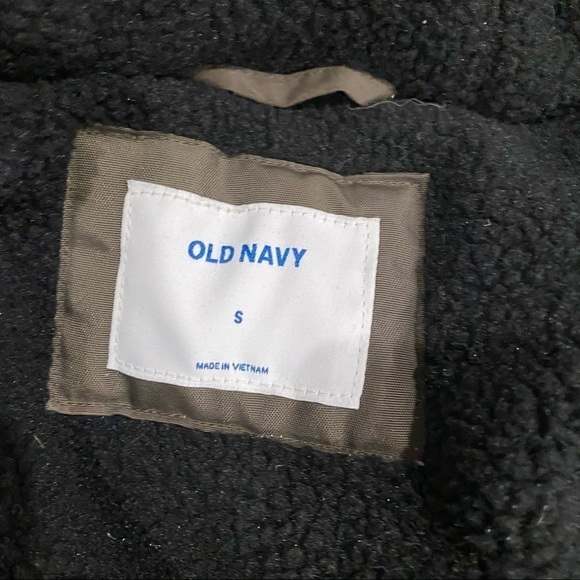 Old navy olive green parka S women’s faux fur - Picture 5 of 7